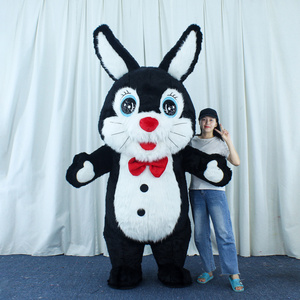 2023 New Inflatable Plush Black Rabbit Mascot Costume for Adult Easter Bunny Unisex Pet Costumes Unicorn Mascot Costumes China