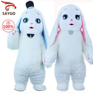 Dancing Easter Festival Inflatable Rabbit Bunny Costume for Party Unisex Mascot Animals & Bugs Reborn Dolls for Adults