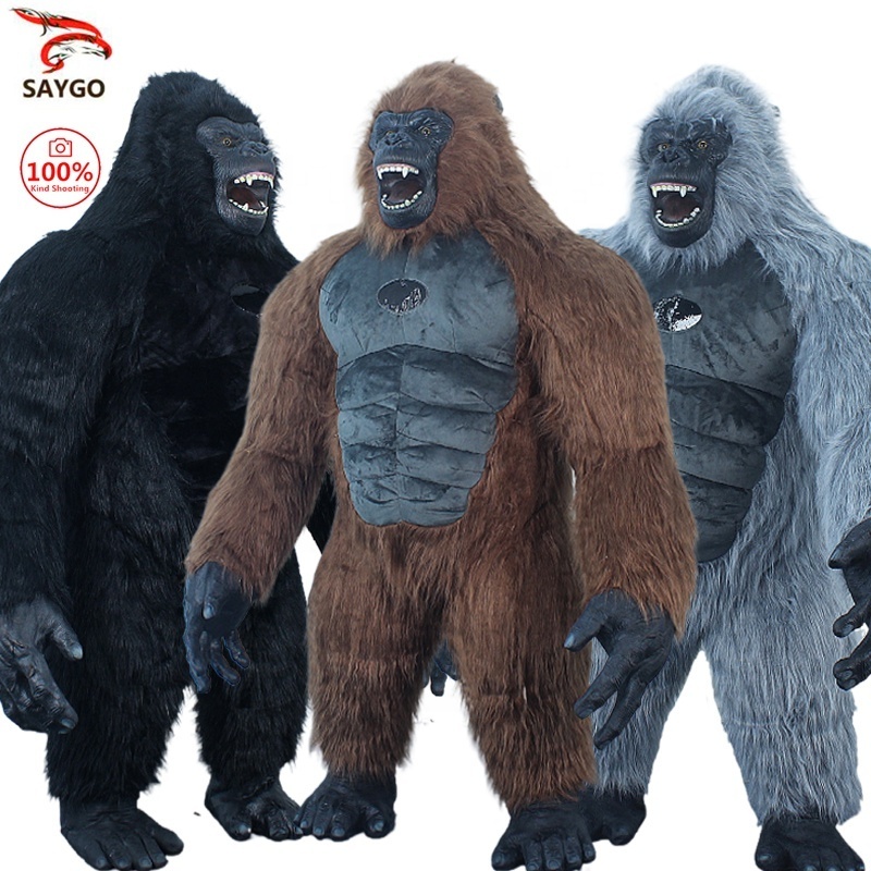 Newest Inflatable moving kingkong gorilla suit mascot costumes for Halloween Party Silica gel