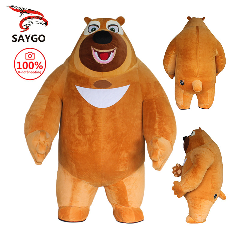 Saygo Hot selling CE 2M/2.6M Inflatable Masha Bear Cartoon Character Mascot Costume Cosplay Suit For Adult