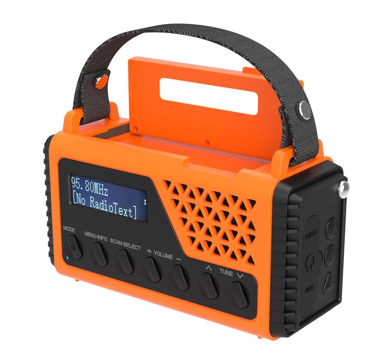 Hand crank camping Radio DAB+/FM, Portable Emergency Radio solar power with 10000 MAh Rechargeable battery,Dynamo,LED Torch,SOS,