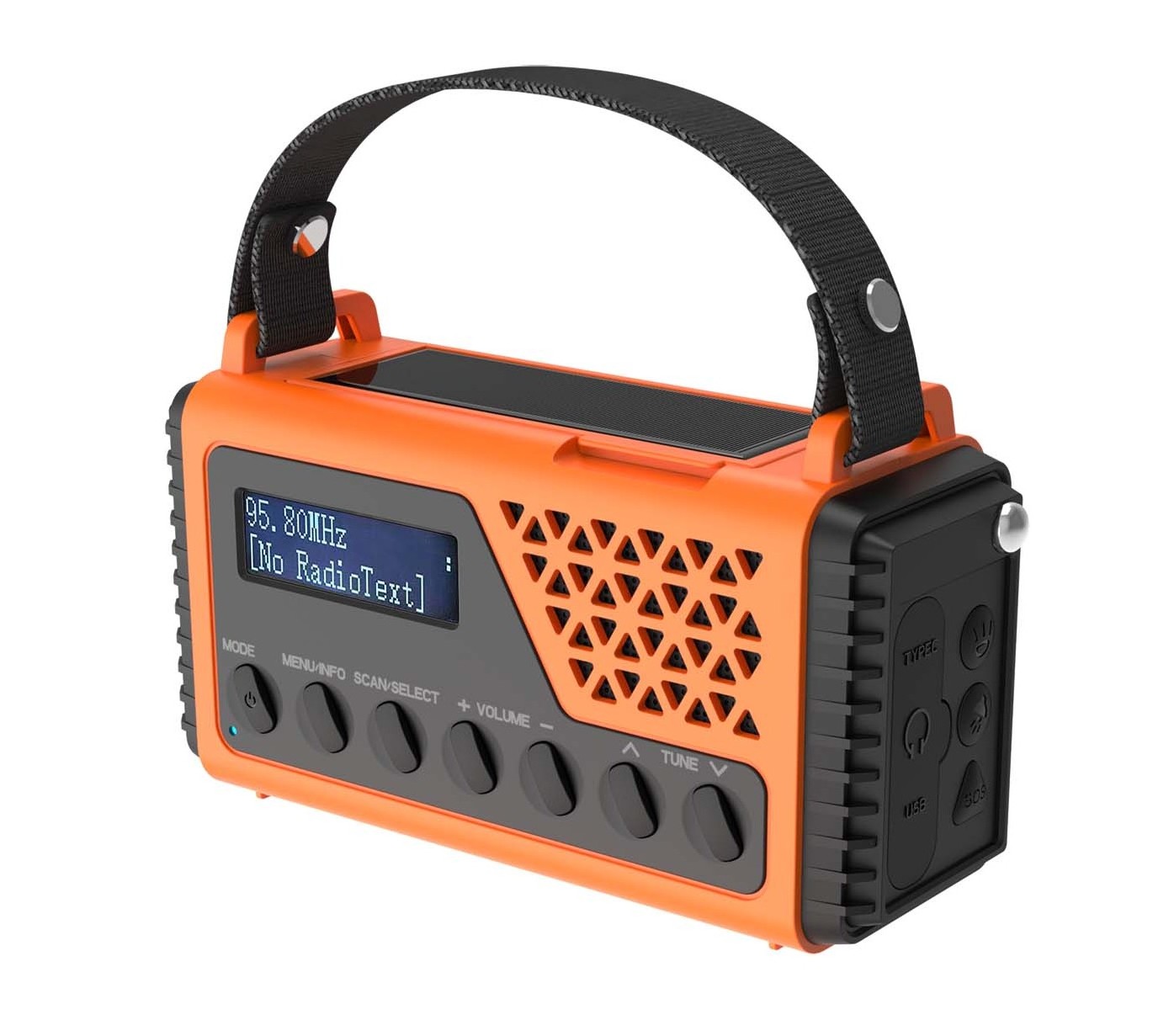 Hand crank camping Radio DAB+/FM, Portable Emergency Radio solar power with 10000 MAh Rechargeable battery,Dynamo,LED Torch,SOS,