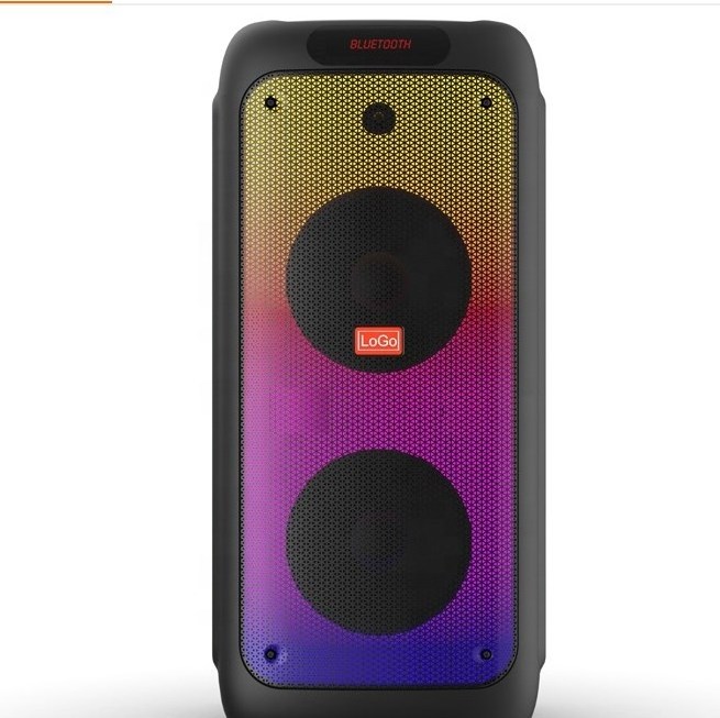 partybox  60 100 200W speaker with flame lights exclusive model dual 8 inches 5000mah battery powered party speaker