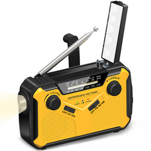 Weather Radio with AM.FM  SOS flash torch 3000mAh power bank Emergency Solar Hand Crank radio