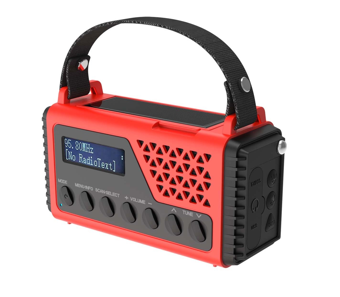 camping hand crank Radio DAB+/FM, Portable Emergency Radio solar with 8000 mAh Rechargeable Power Bank , Dynamo,LED Torch ,SOS,