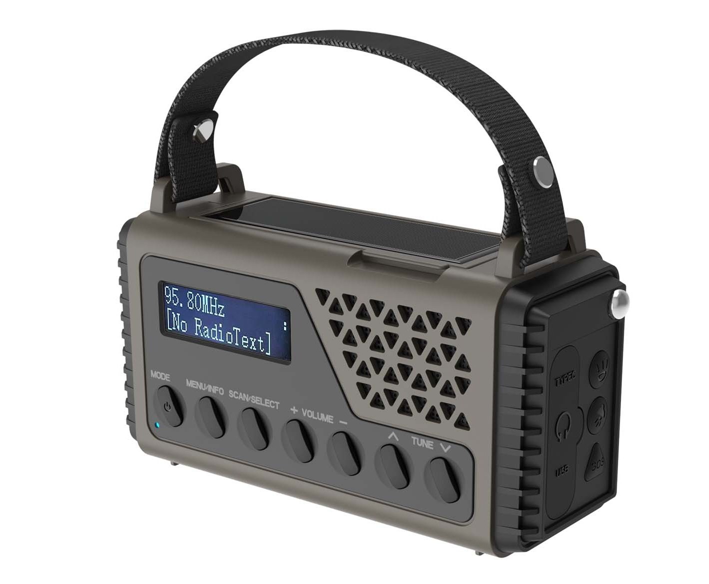 camping hand crank Radio DAB+/FM, Portable Emergency Radio solar with 8000 mAh Rechargeable Power Bank , Dynamo,LED Torch ,SOS,