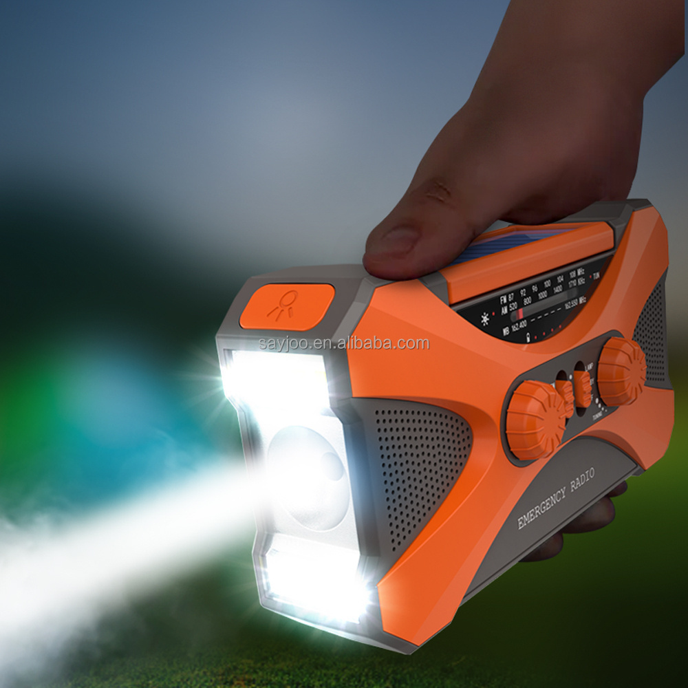 10000mah rotary dynamo rechargeable emergency radio crank am fm solar ...