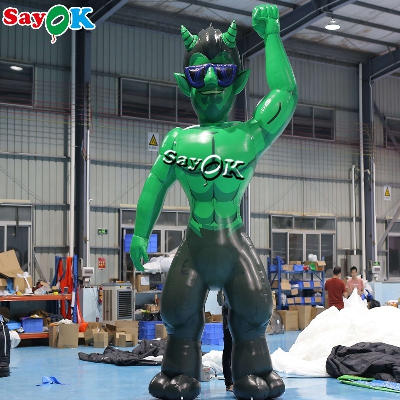 Giant air human cube statue muscle man model inflatable mascot Hulk advertising lightingLED inflatable cartoon character balloon