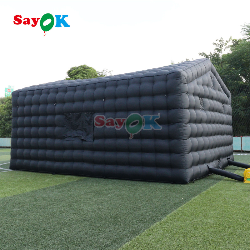 Factory wholesale inflatable disco light nightclub tent black party cube bar tent inflatable night club tent for sale