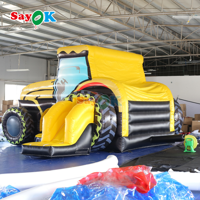 New design inflatable tractor bounce construction truck outdoor inflable bouncing castle factory price