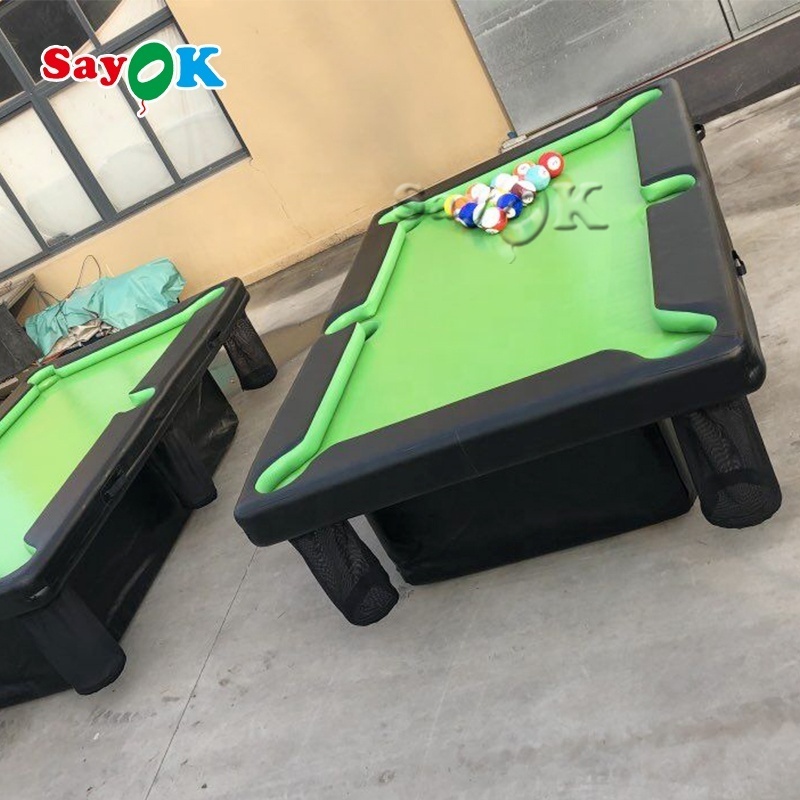 0.9mm PVC Inflatable Pool Table Inflatable Snooker Table With Stand Air Sealed Billiard Table