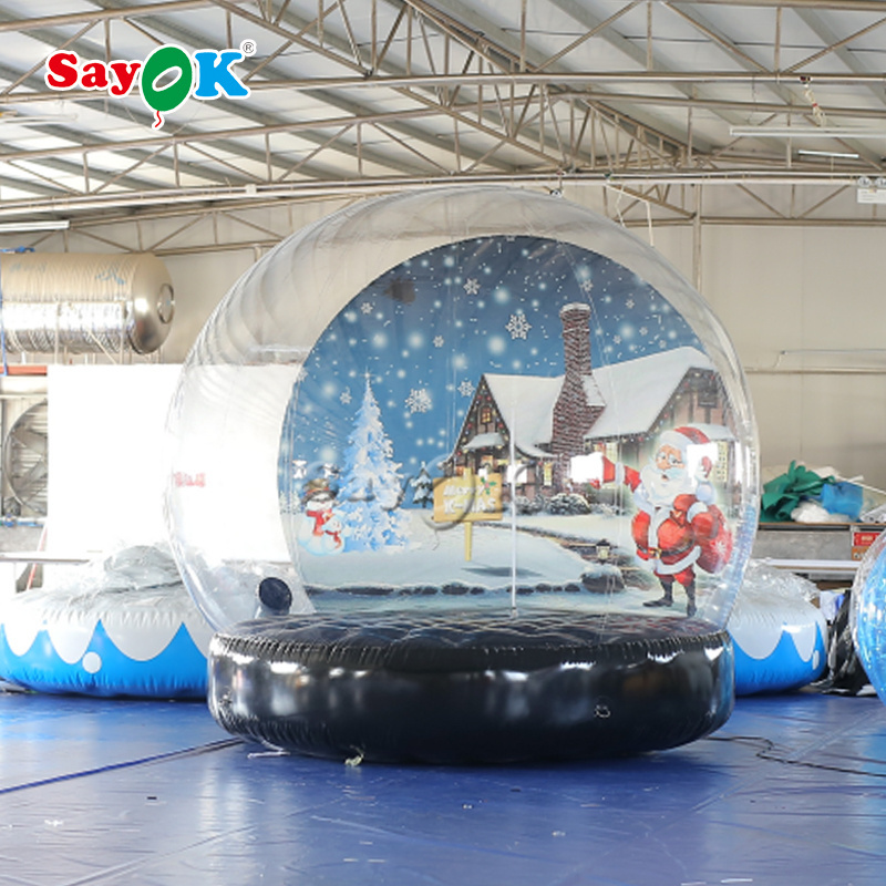 Fast Delivery Giant Transparent Christmas Advertising Printing Background Inflatable Snow Globe Bubble Tent For Decoration