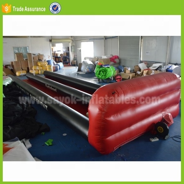 Kids Playground Outdoor Inflatable Human Bowling Ball Lanes Slip Interactive Bowling Alley Sports Court