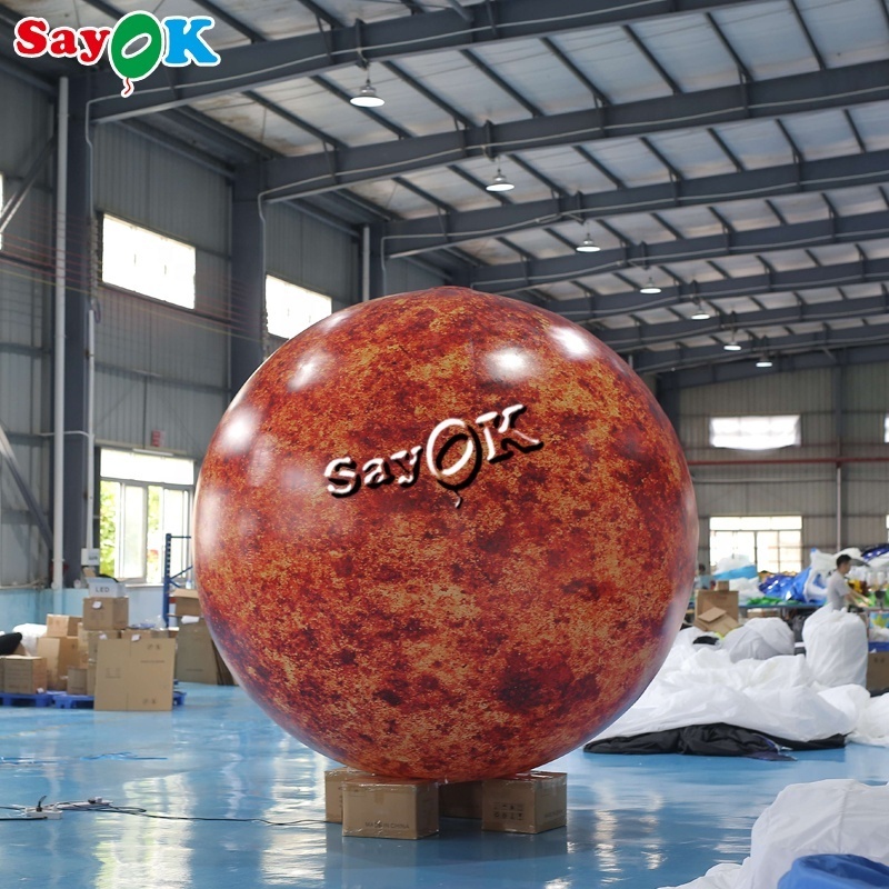 Giant Hanging Inflatable Solar System Planets Large Led Inflatable Hanging Planets Balloon For Event Decorating