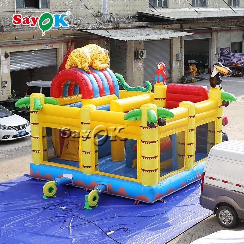 Safari Animal Theme Giant  Inflatable Bouncers Jolly Jumper Bounce House Kid Adult Bouncy Castle