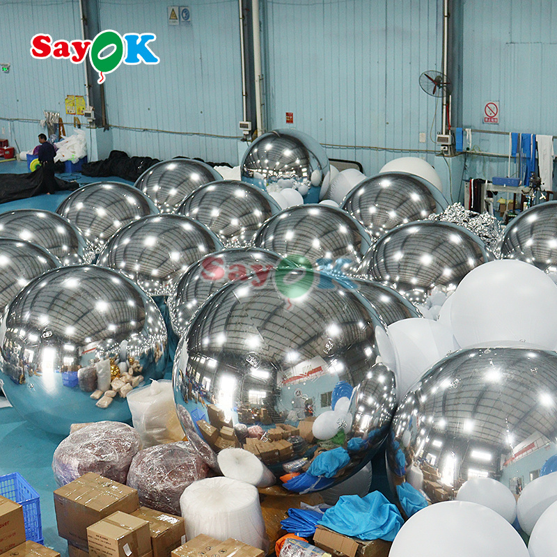 Wholesale Inflatable Mirror Balloon giant pvc inflatable mirror ball For Event Decoration big shiny inflatable balls