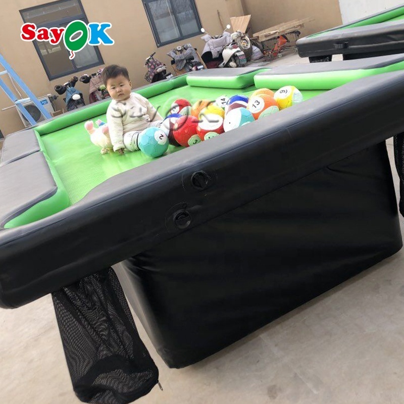 0.9mm PVC Inflatable Pool Table Inflatable Snooker Table With Stand Air Sealed Billiard Table