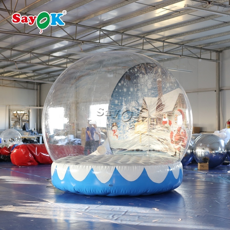 Custom 10ft inflatable christmas snow globe photo booth bubble inflatable christmas snowglobe