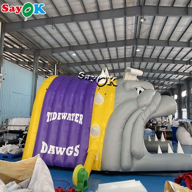 Custom Giant Football Team Mascot Bulldog Tunnel Tent Inflatable Bull Dog Entrance Tent Inflatable Bulldog Tunnel