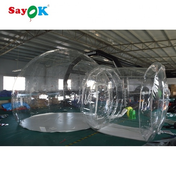 Single Tunnel Inflatable Bubble Tent Family Camping Clear Inflatable Dome Bubble Lawn Tent Picnic Bubble Tent