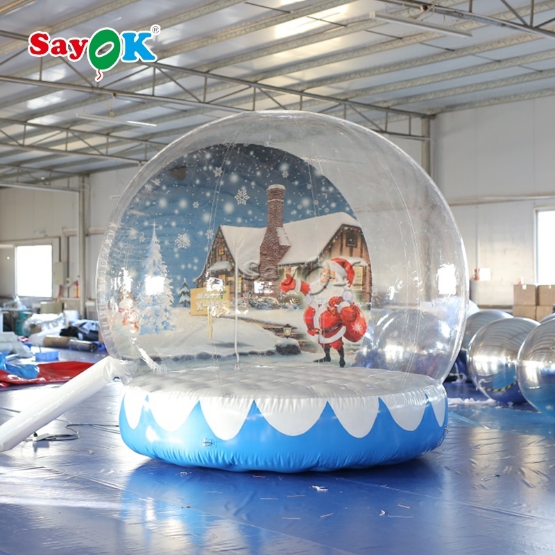 Custom 10ft inflatable christmas snow globe photo booth bubble inflatable christmas snowglobe