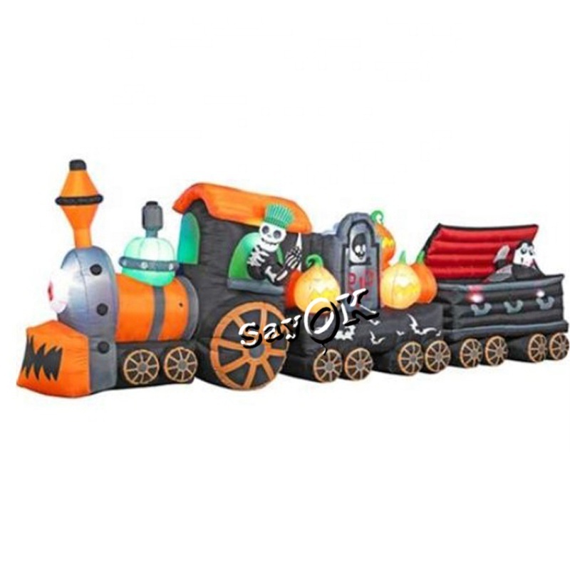 2021 blow up front yard decor halloween inflatable train for sale