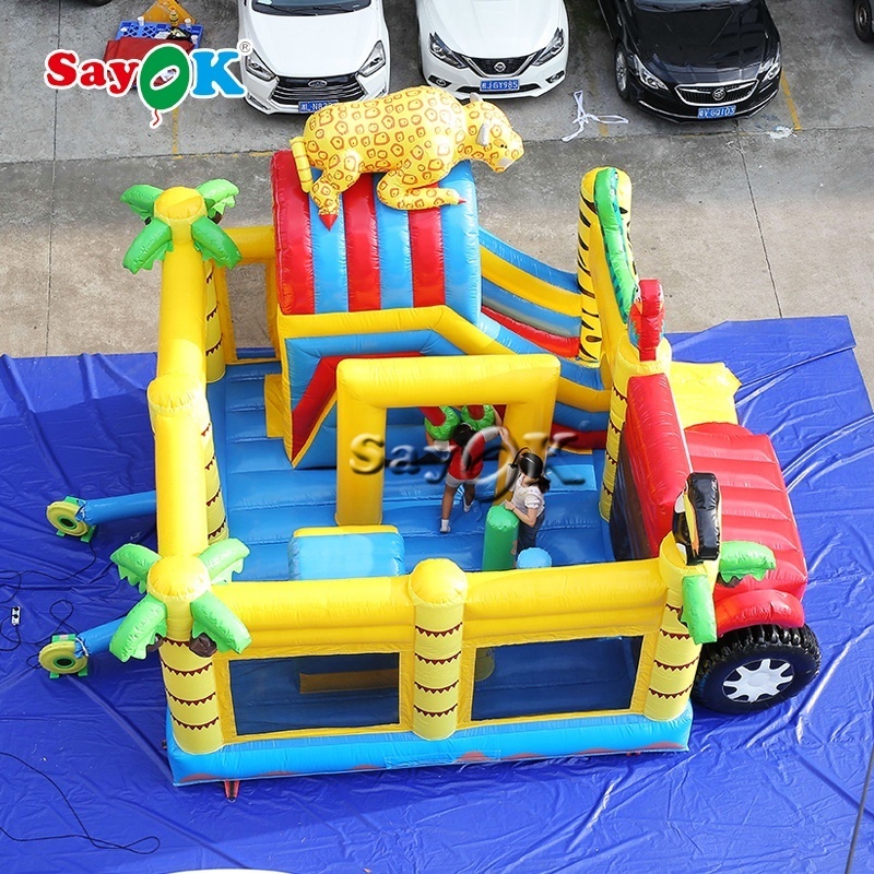 Safari Animal Theme Giant  Inflatable Bouncers Jolly Jumper Bounce House Kid Adult Bouncy Castle