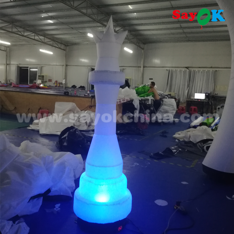 2m height cheap giant decorative inflatable inflatable chess pieces with led light for sale