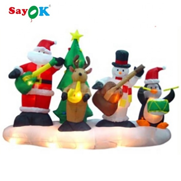 Inflatable Reindeer With Santa Claus For Christmas Decoration Santa Klaus Inflatable Christmas Inflatable Santa's Workshop