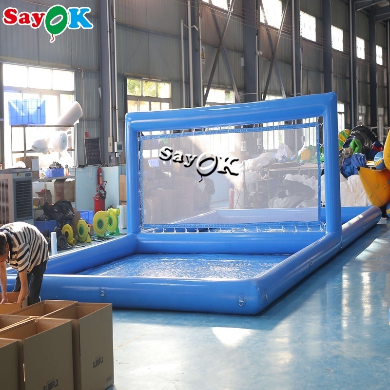 Airtight inflatable water volleyball court with water inflatable volleyball pool court for kids/adults