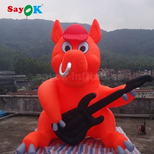 Red Inflatable Pig Costume Inflatable Pig With Guitar Giant Inflatable Pig For Sale