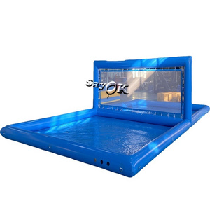 Airtight inflatable water volleyball court with water inflatable volleyball pool court for kids/adults