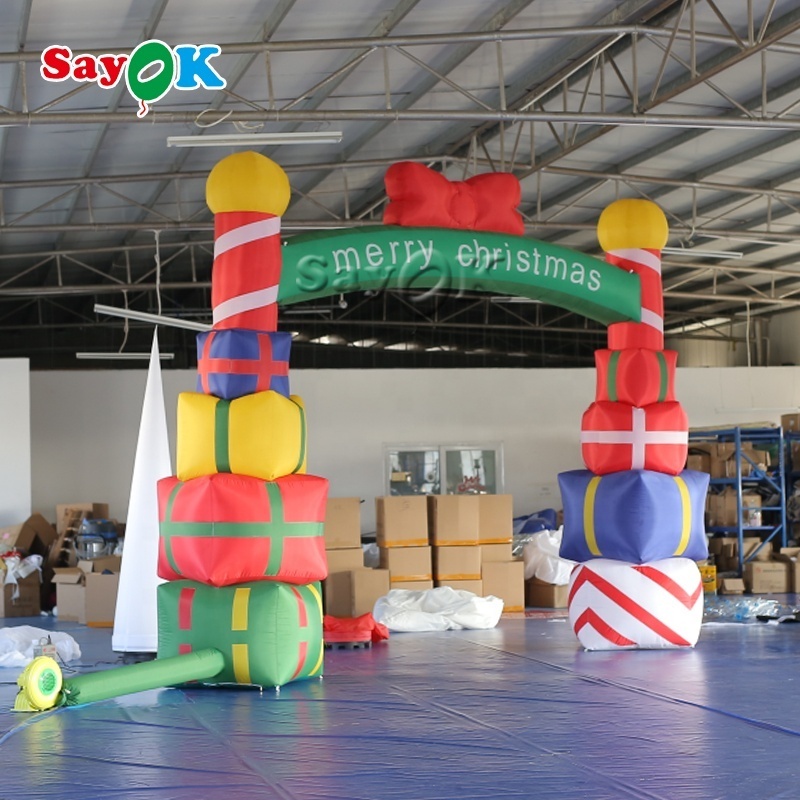 Gift Box Inflatable Arch For Christmas Event Exhibition Inflatable Arch Inflatable Christmas Doorway Arch