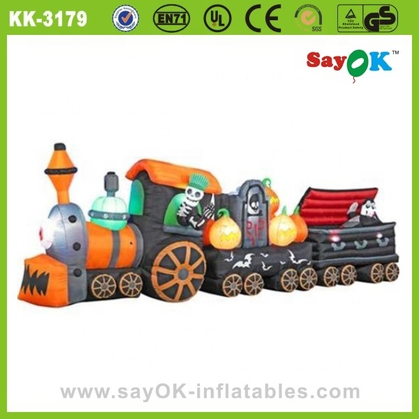 2021 blow up front yard decor halloween inflatable train for sale