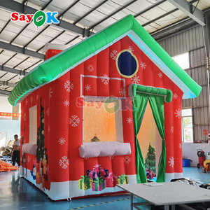 Ourwarm Musical Outdoor Yard Decoration Blow up Snowman Santa Claus Tree House Christmas Inflatables For Sale