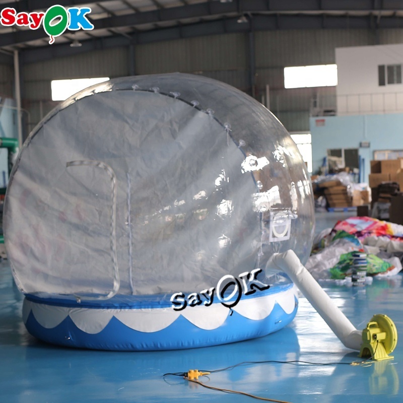 Funny Christmas Advertising Inflatables Snow Globe Photo Booth Blow-Up Bounce House Snowball for Festive Decorations