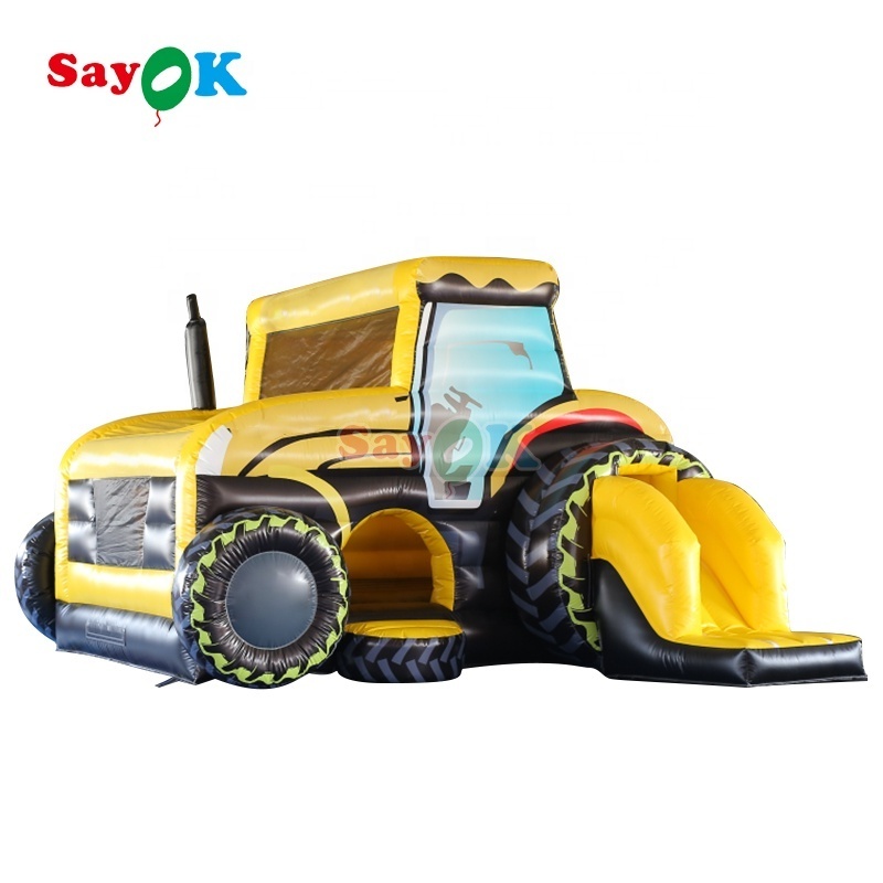 New design inflatable tractor bounce construction truck outdoor inflable bouncing castle factory price