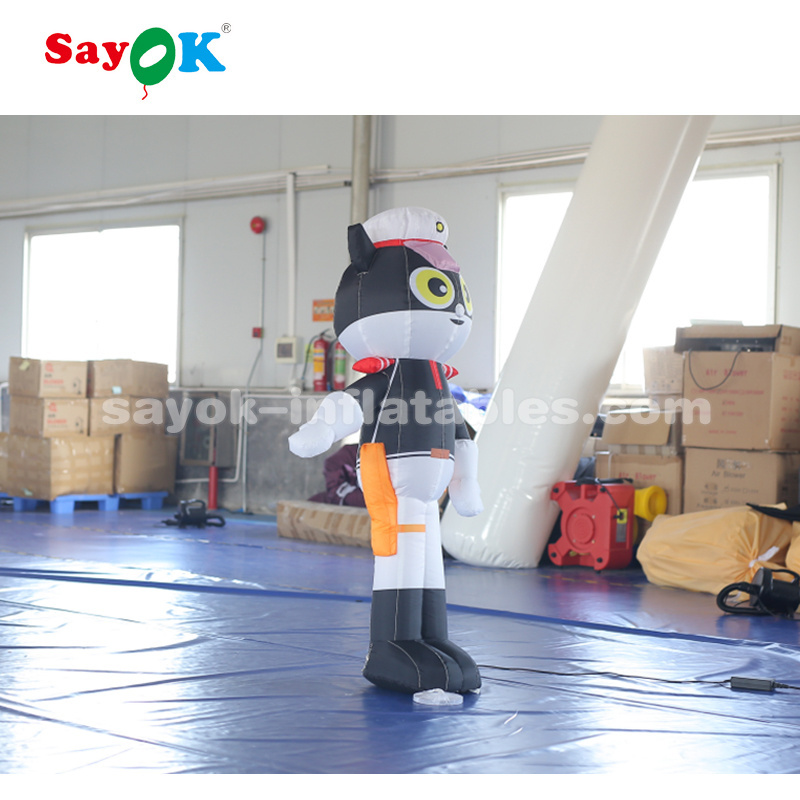 Black cat sheriff  model inflatable cartoon characters for advertising