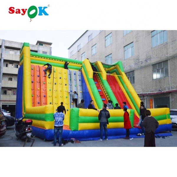 Outdoor Games Inflatable Rock Climbing Wall Slide Park Inflate Giant Inflatable Water Slides For Adult