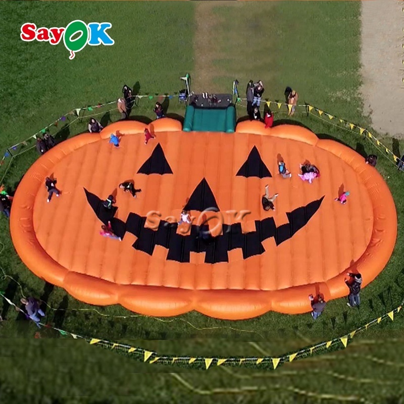 Halloween Inflatable Pumpkin Bounce Jump Pad For Kids And Adults Bungee Jumping Inflatable Trampoline