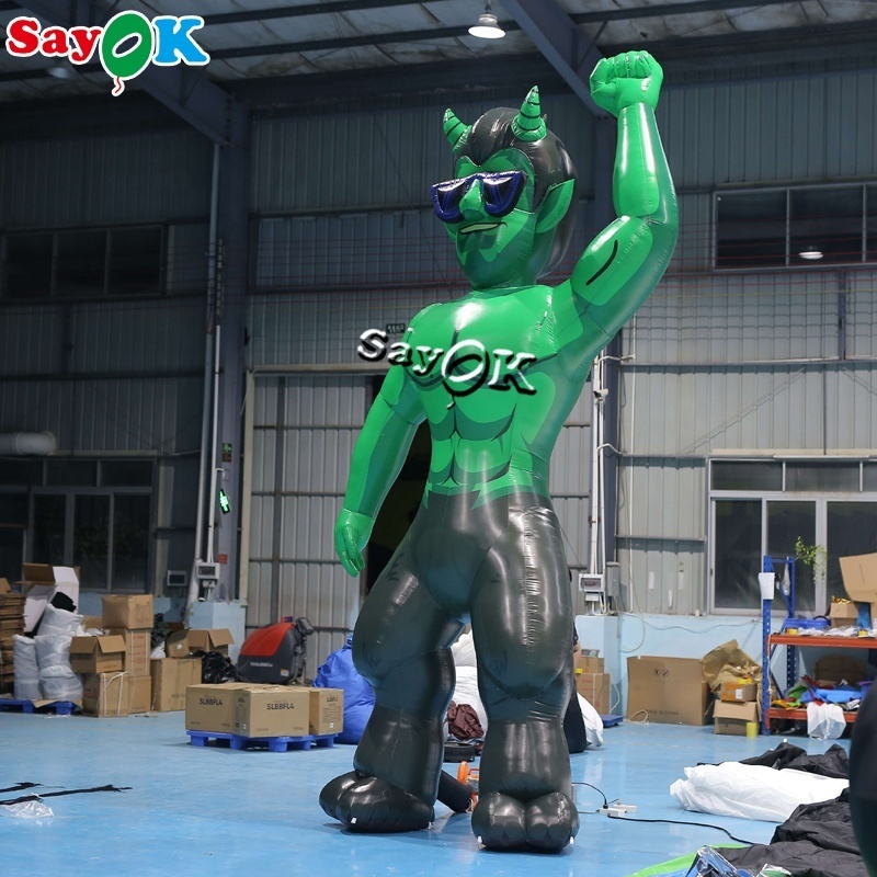 Giant air human cube statue muscle man model inflatable mascot Hulk advertising lightingLED inflatable cartoon character balloon