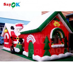 Inflatable Christmas Village House With LED Inflatable Christmas Village Santa Cabin House