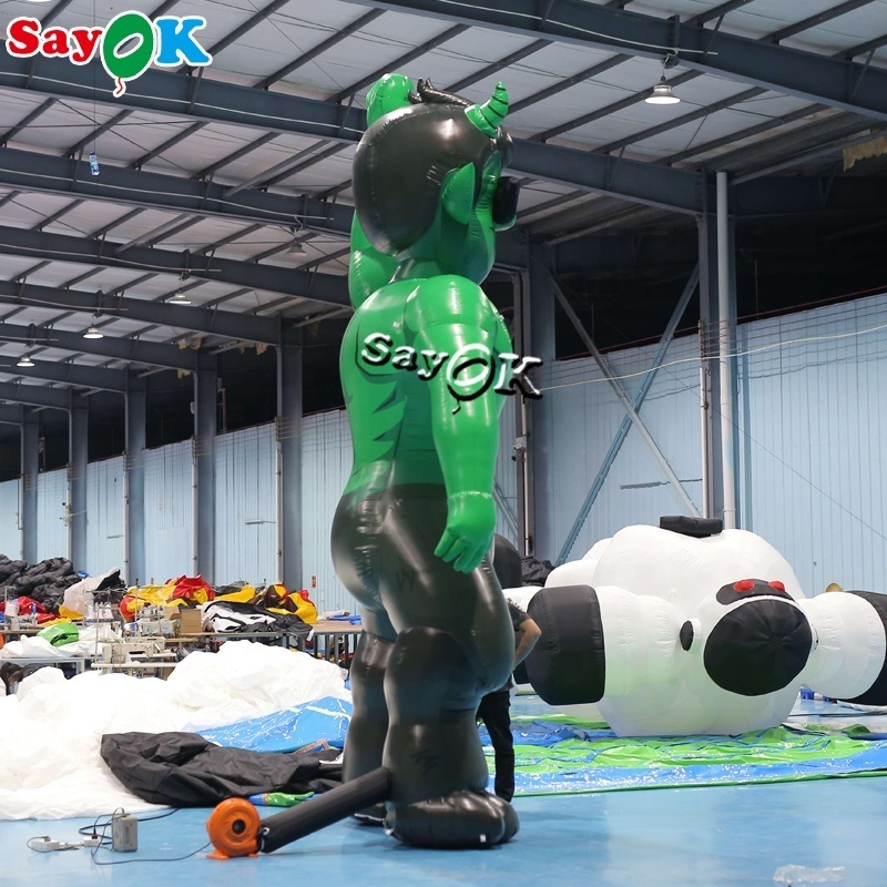 Giant air human cube statue muscle man model inflatable mascot Hulk advertising lightingLED inflatable cartoon character balloon