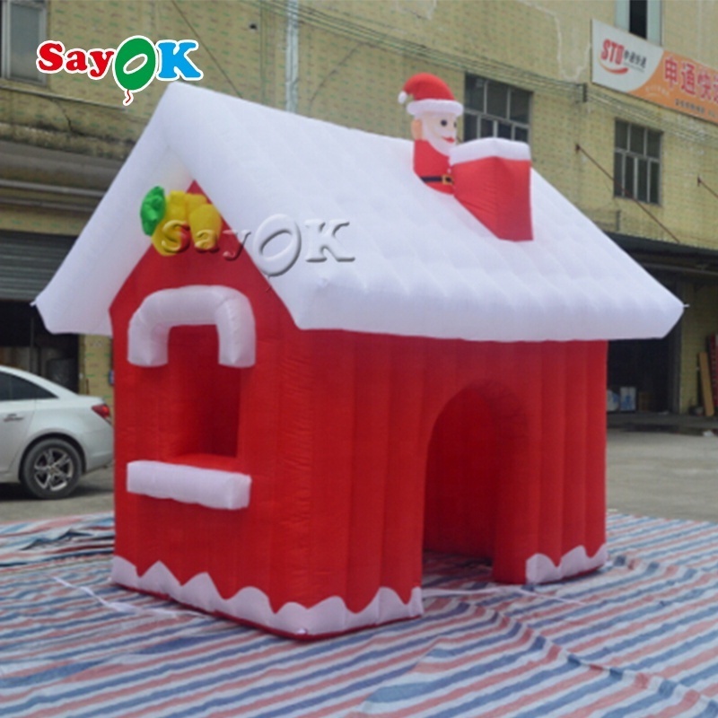 Inflatable Christmas Village House With LED Inflatable Christmas Village Santa Cabin House