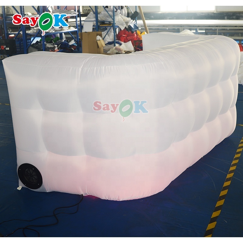 Portable inflatable service desk drink bar counter led inflatable lighting bar for nightclub or party