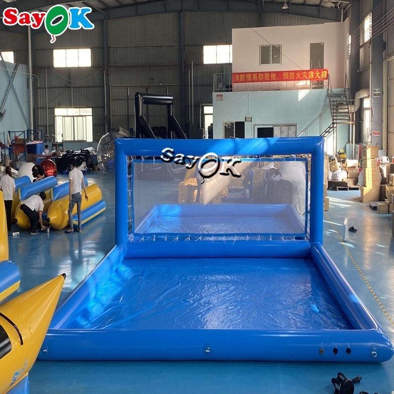 Airtight inflatable water volleyball court with water inflatable volleyball pool court for kids/adults