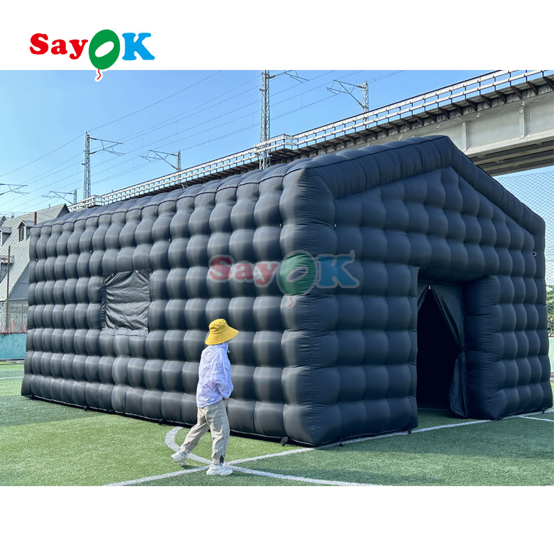 Factory wholesale inflatable disco light nightclub tent black party cube bar tent inflatable night club tent for sale