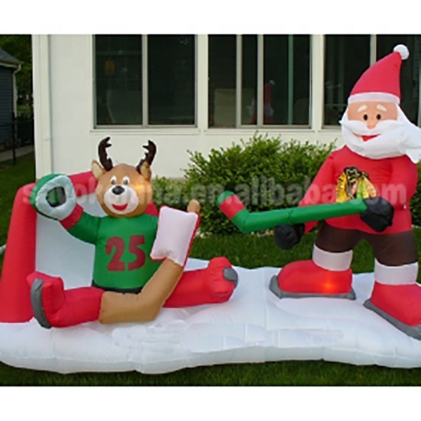 Inflatable Reindeer With Santa Claus For Christmas Decoration Santa Klaus Inflatable Christmas Inflatable Santa's Workshop