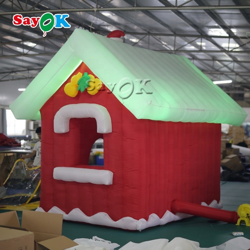 Inflatable Christmas Village House With LED Inflatable Christmas Village Santa Cabin House