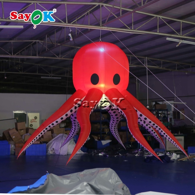 Event Decorative Red Inflatable Octopus Tentacles For Advertising Decorative Giant Inflatable Halloween Octopus